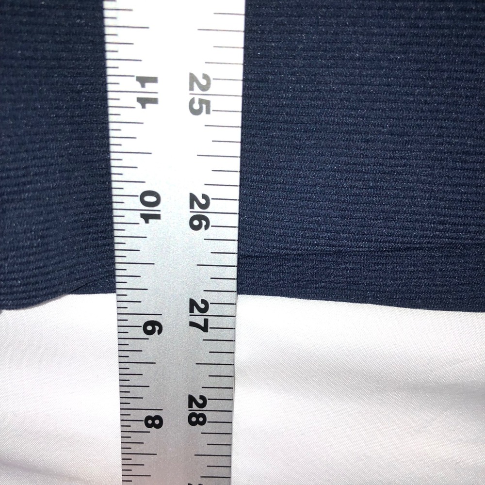 ECI New York Womens XL Navy Blue Ribbed Textured Asymmetrical Wrap Front Skirt - Picture 3 of 9